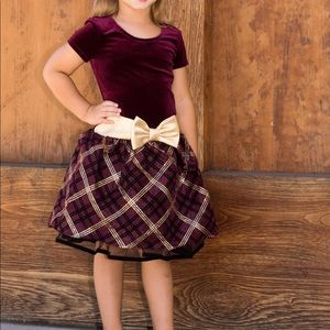 Toddlers Girls dress 5t Christmas burgundy